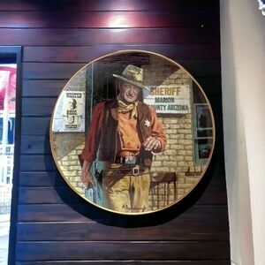 John Wayne American Legend Porcelain Plate 24K Gold Franklin Mint Tanenbaum